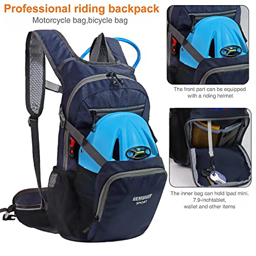 Hiking Daypack 15L Lightweight Waterproof Backpack - color: Navy