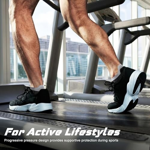 Ankle Compression Socks for Men & Women, 6 Pairs, Low Cut - color: Black, size: Small-Medium