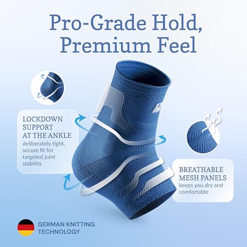 LP 116XT Target Compression Ankle Brace Sleeve for Men & Women - color: Dark Blue, size: Large