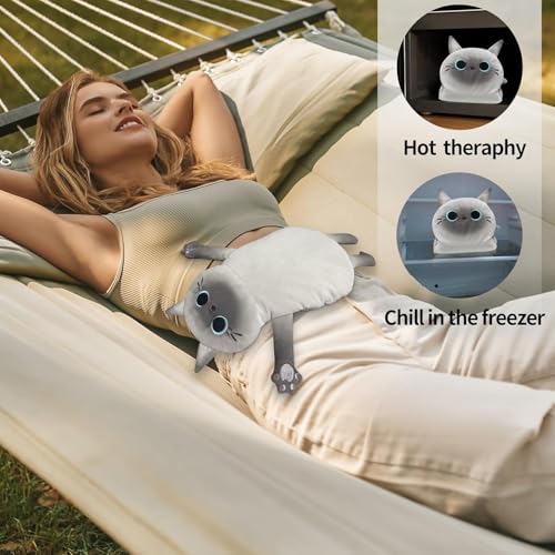 2PCS Large Microwave Heating Pads for Cramps Pain Relief, Moist Microwavable Period Menstrual Heat Packs, Cordless Warm Compress Gift for Mothers Day, Birthday, Thanksgiving, Christmas, 21*12" + 17*9" - size: 1 Large Siamese Cat+1 Medium Siamese Cat