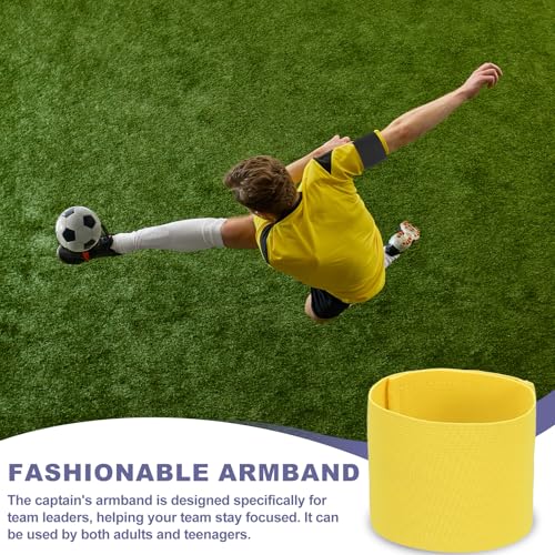 Soccer Captain Armband Elastic Wrist Arm Bands Adjustable Player Team Leader Anti-Slip Badge Sports Accessories - color: Light Yellow
