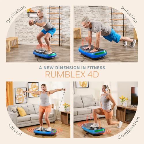 Lifepro Rumblex 4D Vibration Plate Exercise Machine with 7 Training Modes - color: Blue, size: Standard