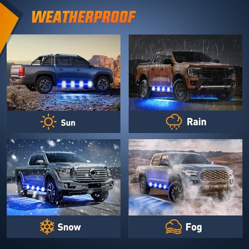Nilight 2PCS 70 Inch Running Board LED Lights Strip Blue White for Truck - color: Blue White