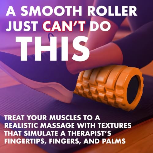 321 STRONG Patented 3-Zone Massage Roller, Medium Density for Exercise - color: Orange
