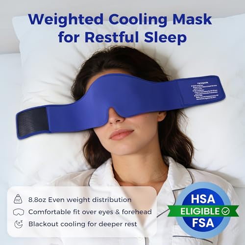 2 Pack Cooling Gel Eye Mask for Puffy Eyes, Migraine Relief, FSA Eligible - color: Black&blue