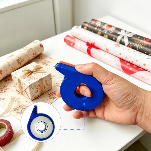 6 Rolls 3/4 x 2000 in Transparent Tape Refills Rolls with Tape Dispenser