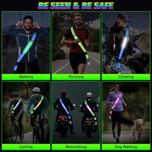 2PCS LED Armband for Running and Walking at Night Safety Gear - color: Pink
