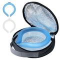 2PCS PCM Neck Cooling Tube with Insulated Bag, Reusable Ice Ring Neck Cooler Wrap, Wearable Cooling Neck Ring for Hot Weather in/Outdoor Sports, TPU Freezable Collar (Blue+White) - color: White+blue