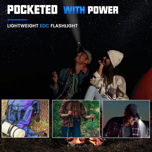 UNROEVS Mini Flashlights 2550 Lumens with 2-in-1 Design - size: Compact