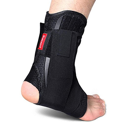 Kuangmi Ankle Brace Stabilizers Adjustable Ankle Support for Sports Protect, Sprained Ankle, Ligament Damage, Injury Recovery 1 Piece (XL) - size: X-Large