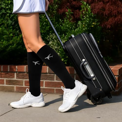 Skicuff 2 Pairs Travel Compression Socks for Men and Women - color: Classic