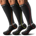 KEMISANT Women Cushioned Compression Knee High Sports Recovery Socks 3Pack - color: 3pairs-black8293, size: Large-X-Large