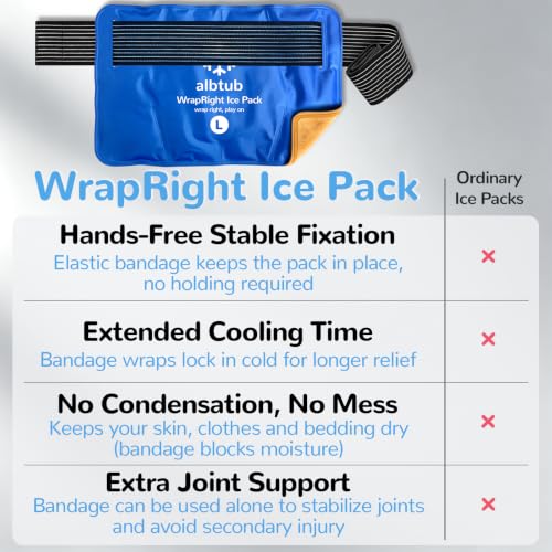 Hands-Free Ice Pack for Injuries Reusable, 10"×16" Flexible Cold Therapy - size: Hands-free L