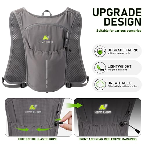 N NEVO RHINO Running Vest with 1.5L Water Bladder, Hydration Vest Pack - color: Dark Gray