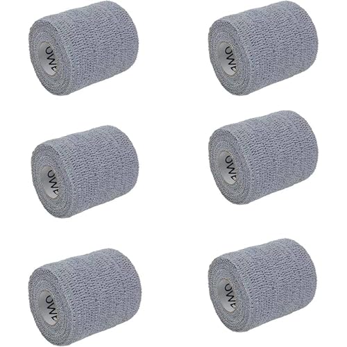 Powerflex Stretch Athletic Tape - 6 Rolls - color: Grey, size: 2" x 6 yds