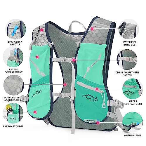 IX INOXTO Running Hydration Vest for Men Women Water Backpack for Running 3L Running Hydration Pack for Trail Running Marathon Race Hiking