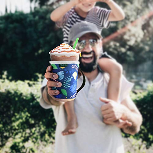Reusable Insulated Neoprene Iced Coffee Sleeve, Hot & Cold Drink Cooler Cover for 16-32oz Cups, Compatible with Starbucks/Dunkin/McDonalds, Durable Beverage Holder for Cold Soda, Multi-Pattern Options - color: Pattern3