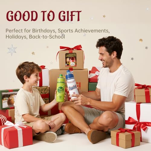 Tennis Water Bottle - 20oz Insulated Misting Water Bottles Stainless Steel 3D Textured - Tennis Accessories Gift for Kids - color: Tennis