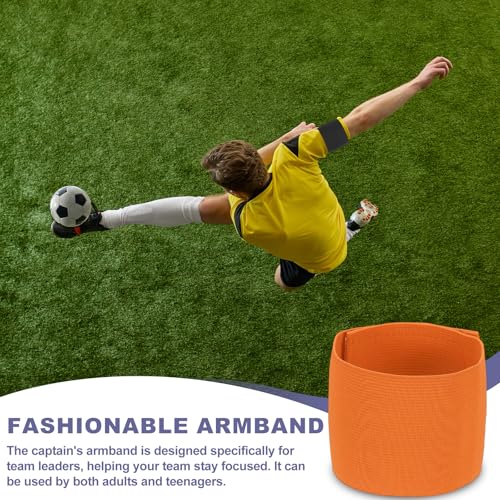 Soccer Captain Armband Elastic Wrist Arm Bands Adjustable Player Team Leader Anti-Slip Badge Sports Accessories - color: Orange