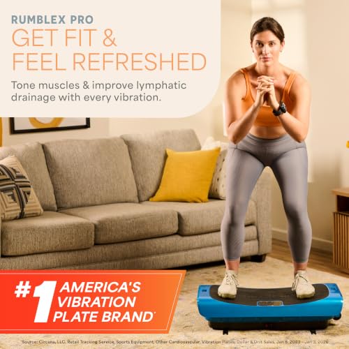 Lifepro Rumblex 4D Vibration Plate Exercise Machine with 7 Training Modes - color: Blue, size: Pro