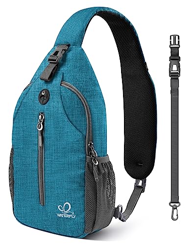WATERFLY Crossbody Sling Backpack Sling Bag Travel Hiking Daypack - color: Peacock Blue(other Style)
