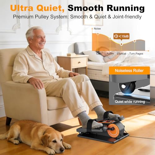 TDH Under Desk Elliptical Machine Leg Exerciser Electric - color: Orange-Black