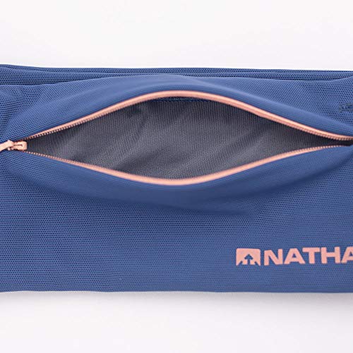 Nathan Zipster Running Belt for Men and Women, Bounce Free Waist Pack, Running Fanny Pack Women, Pockets with Zippers, Fits All iPhones - color: Navy, size: X-Large