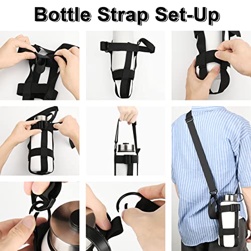 Cosmos Water Bottle Holder Strap - Crossbody Sling Strap with Handle & Shoulder Straps, Fits 20 oz to 64 oz Wide Mouth Bottle for Walking, Hiking, Camping, Travel
