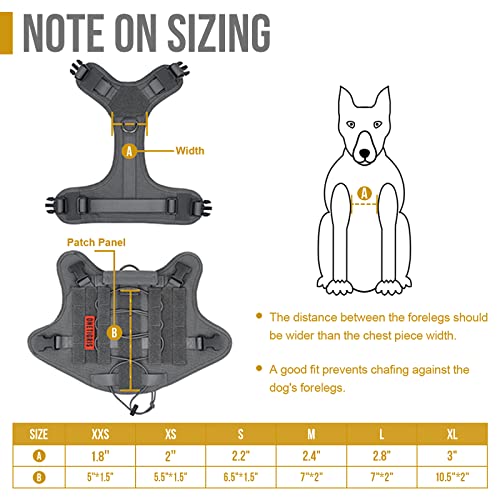 OneTigris Tactical Dog Harness Vest No-Pull Service Dog Vest for Small Dogs - color: Grey, size: XX-Small