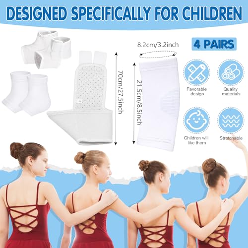 Tarpop 2 Pairs Kids Ankle Brace, Compression Sleeves, M+S, White - color: White, size: Small,Medium