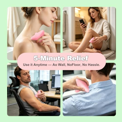 Manual Trigger Point Massager Ball–Deep Tissue Massage Tool - color: Blush Pink