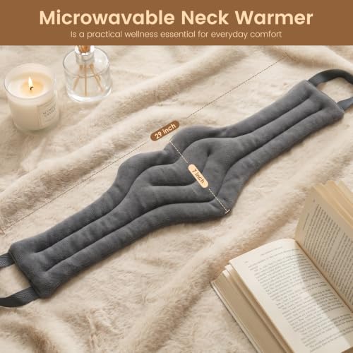 Microwavable Heat Pad for Neck and Shoulders, Warm Compress Wrap, Grey - color: Heat Pad05 -Grey