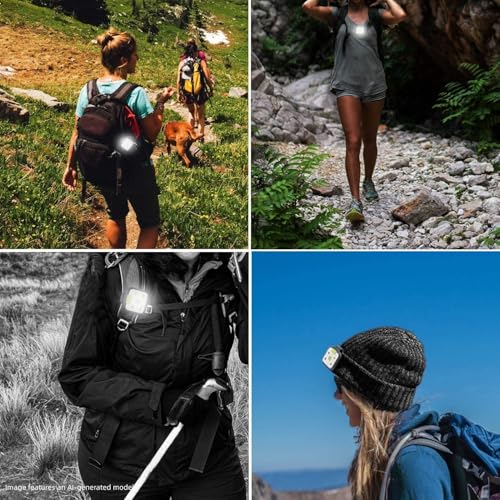 HOKOILN LED Winter Running Light with Hat Clip, Rechargeable Clip-on Running Light - color: Green