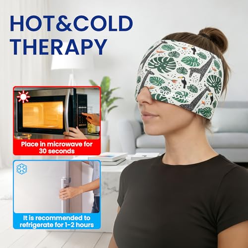 Migraine Relief Cap, Reusable Cold Compress Headband,1pcs - color: Rainforest