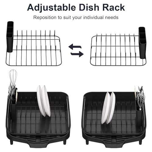 PULIDIKI Dish Drying Rack, Expandable Dish Rack for Kitchen Counter