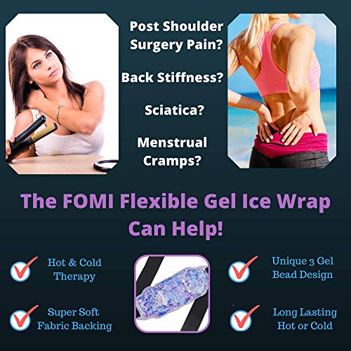 Premium Hot Cold Gel Bead Ice Packs by FOMI Care | 2 Pack | Cool Compress for Lower Back, Shoulder, Knee, Bicep, Stomach | Coccyx, Sciatica, Tailbone Pain Relief | Flexible, Reusable Heating Pad - color: 2 Pack Purple - Gel Bead