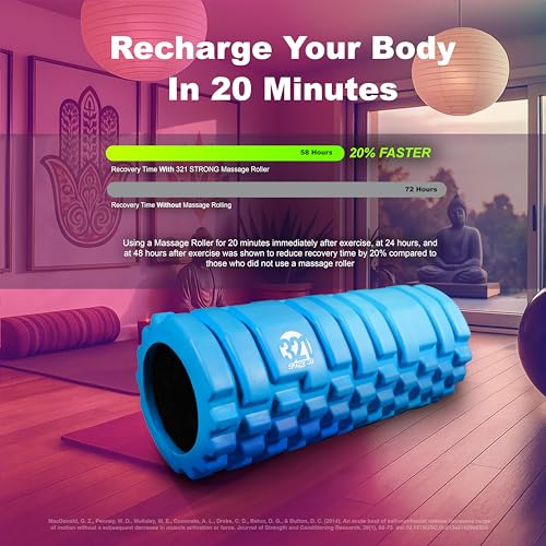 321 STRONG Patented 3-Zone Massage Roller, Medium Density for Exercise - color: Alien
