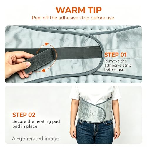 IGXHAVIZ Heating Pad with Adjustable Belt - color: Gray