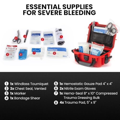 NANUK 903 Bleeding Control kit, Gunshot Wound, with Tourniquet - size: 903 Bleed Control Kit - 10 Pcs