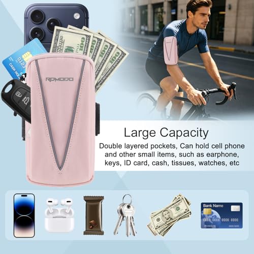 Arm Band for Phone, Water Resistant Armband for Running 7.5" Pink - color: 03 - Pink