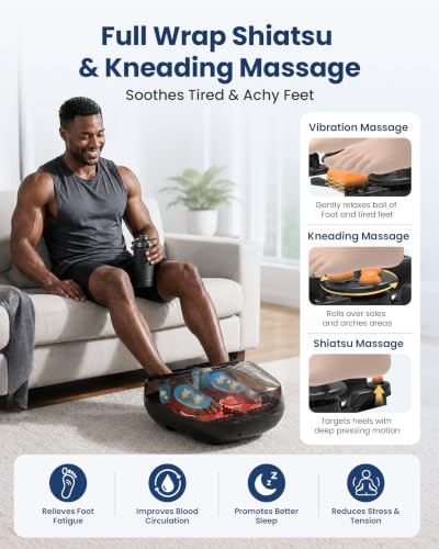 FSA Eligible Shiatsu Foot Massager with Heat,2026 Upgrade Pause Function
