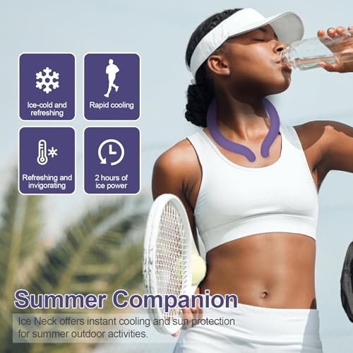Neck Cooling Tube with Insulated Bag, Reusable PCM Ice Ring, Neck Cooler - color: Navy