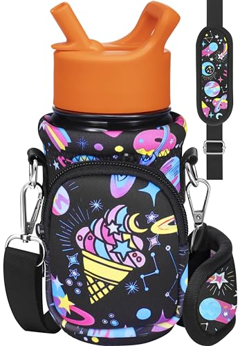 Miss Adola Kids Water Bottle Carrier, 10-18 Oz - color: Rainbow Ice Cream