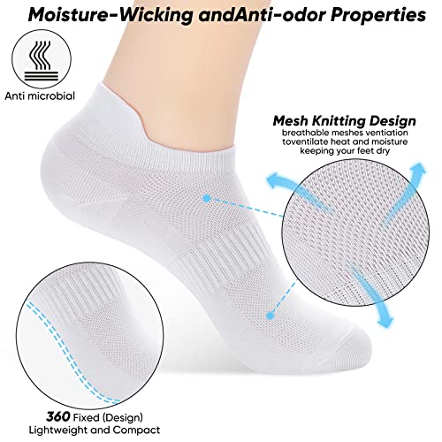 ATBITER Ankle Socks Women&Men 6-12Pairs Thin Low Cut No Show Socks With Tab - color: 12 Pairs 6white+6black, size: 12-14
