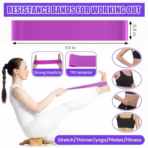 9 Inch Bulk Pilates Balls Resistance Bands Set - color: Purple