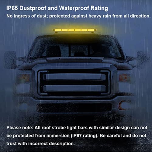 WOWTOU Rooftop Magnetic 56 LED Amber Flashing Strobe Light Bar for Trucks - color: Amber