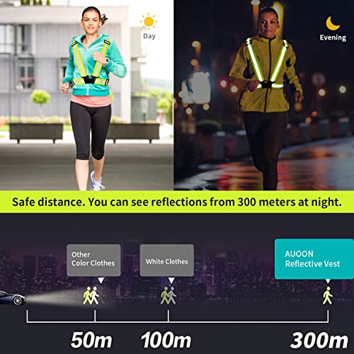 2 pcs Reflective Vest, Adjustable High Visibility Reflective Safety Straps Gear for Run, Cycling,Pet Walking - color: Yellow