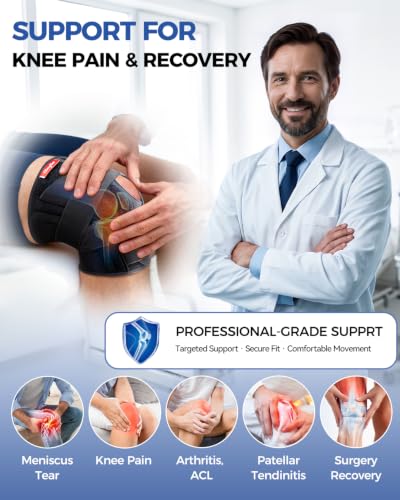 Medical Knee Brace for Women & Men,Knee Support with Side Stabilizers - size: Medium