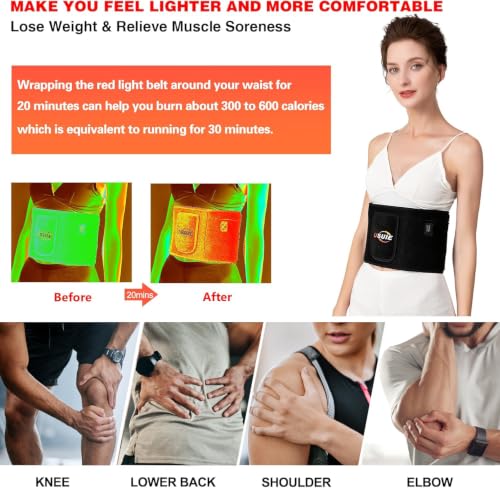 USUIE Red Light Belt, Infrared Light Wrap Red Light Device for Body with Timer for Women Men Gift - color: Black