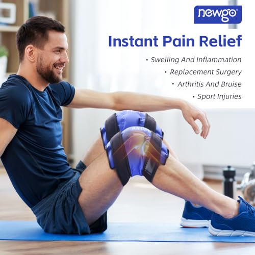 NEWGO Ice Pack for Knees Injuries Reusable, 360° Full Wrap, 2 Pack, Blue - color: Regular Blue 2-pack